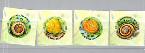 KAPPYSTAMPS 850-22 PITCAIRN ISLANDS SNAILS SET 4 MNH Cover