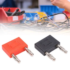 U37 4mm Double Row 4mm Banana Plug Connector 1 to 2 Adapter DIY Cable Connector - Picture 1 of 12