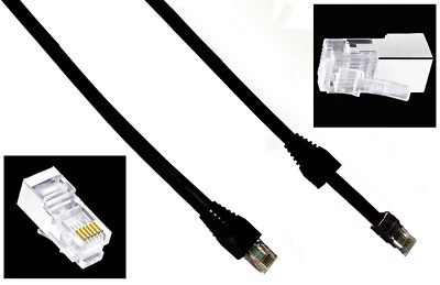 CAVO MODEM xDSL CAT 6A CONNETTORI STP RJ11 6P4C RJ12 6P6C SCHERMATO SUPERIORE - Immagine 1 di 4