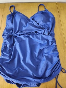 Dreamsuit By Miracle Brands Womens Bathing Suit Size 12 One Piece Blue  new  - Picture 1 of 13
