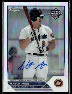 2023 Topps Pro Debut Chrome Refractor Mason Auer Auto 06/99 Bowling Green Hot - Picture 1 of 2