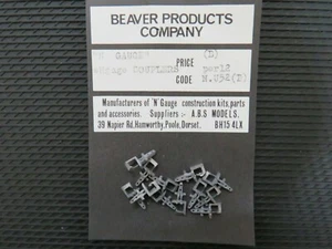 N GAUGE BEAVER PRODUCTS  N.U52 eNgauge COUPLERS x 12  WHITE METAL - Picture 1 of 2