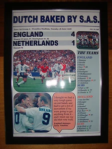 Inghilterra 4 Olanda 1 - Euro 96 - stampa incorniciata - Foto 1 di 2