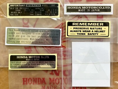 HONDA 125 BENLY SUPER SPORT CB92 CALCOMANÍA PEGATINA MARCA JUEGO PRECAUCIÓN Foto 1 de 4