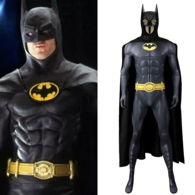 The Flash Batman Bruce Wayne Cosplay Costume Michael Keaton Bodysuit Handmade - Image 1 of 4