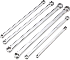 6-Piece Extra Long Double Box End Wrench Set Chrome Vanadium Steel Aviation Wren - Picture 1 of 12