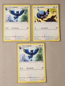 2x Corvisquire 220/264 & 1x Rookidee 219/264 Pokemon card Fusion Strike NM - Picture 1 of 1