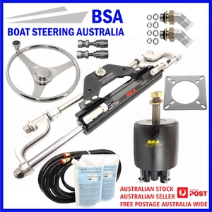 Boat Outboard Steering System Kit 300HP Marine Hydraulic Steering Cylinder Helm - Picture 1 of 9