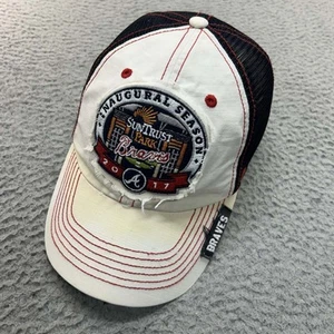 Atlanta Braves Hat Cap Mens One Size 47 Brand Suntrust Park Distressed - Picture 1 of 9