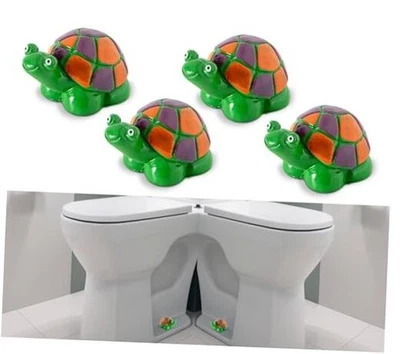 Lindo juego de 4 tapas de pernos de inodoro decorativas tortuga  Foto 1 de 4