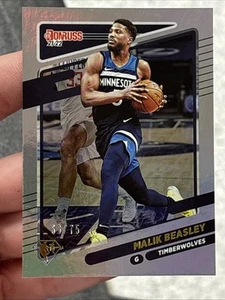 2021-22 Panini Donruss Malik Beasley 75th Anniversary #/75 Parallel Timberwolves - Picture 1 of 2