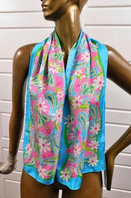 Bufanda Lilly Pulitzer Ford 2004 para mujer seda cachemira vintage rosa conciencia del cáncer Foto 1 de 4