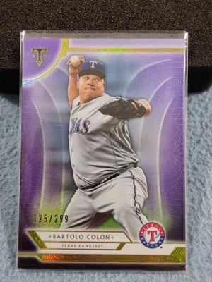 2018 TOPPS TRIPLE THREADS AMETHYST BARTOLO COLON #98 125/299 TEXAS RANGERS - Image 1 of 2