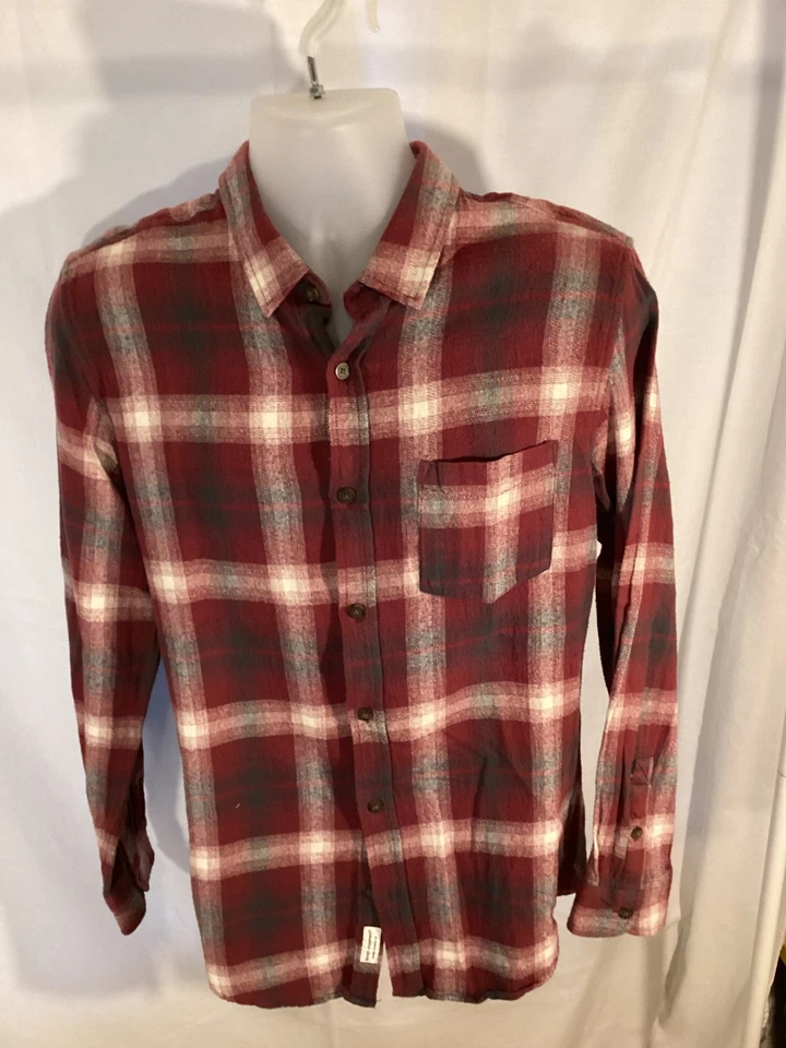 Flanela xadrez Borgonha diversão moderna masculina tamanho M   - Imagem 1 de 1