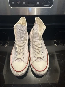 Tenis Converse Chuck Taylor All Star Hi para mujer talla 12 para hombre 10 estrellas blancas - Imagen 1 de 5