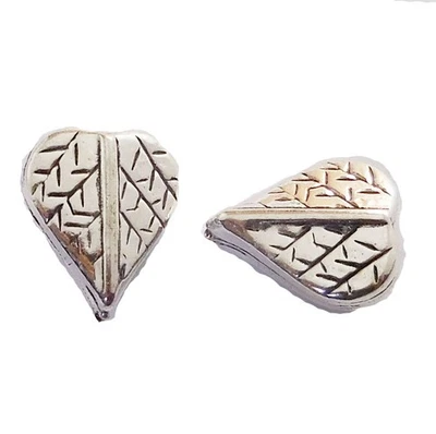 20 PCS 18X15X7MM LEAF BEAD FINDING OXIDIZED STERLING SILVER PLATED 910 - Image 1 of 3