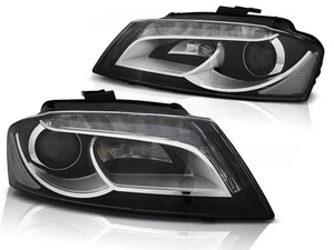 Coppia di Fari Anteriori LED DRL Inside per AUDI A3 8P FL 2008-2012 Neri IT LPAU - Bild 1 von 17