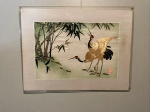 Cinese vintage incorniciato e timbrato fronte e retro pronto da appendere - Foto 1 di 8