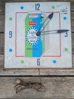 Vintage 1960s Sealtest Light n Lively Milk Dairy PAM Clock / Light Up Display  - Image 1 of 4