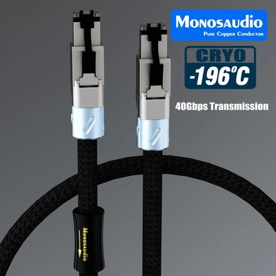 CAT8 Pure Solid Silver Gaming Cable - 40Gbps Hi-end Low-Latency Pro Network Wire - Image 1 of 4