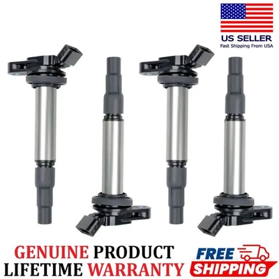 DENSO 4 Bobinas de Ignição para 2008-2015 Lexus CT200h 1.8L I4, 90919-02258 GENUÍNO - Imagem 1 de 4