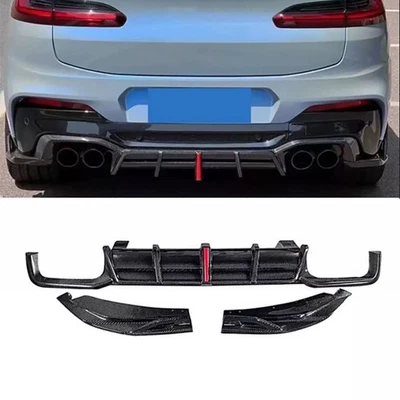 Divisor de labios difusor de parachoques trasero de carbono real para BMW X3M F97 X4M F98 2019-2021 Foto 1 de 4