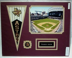 Houston Astros Picture Photo, Name Plate, Pin & Pennant Flag Collage 16x20  B18 - Picture 1 of 1