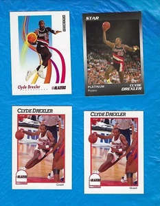 CLYDE DREXLER 4 CARD PROMO LOT STAR COMPANY + 91 SKYBOX + HOOPS NO PROTOTYPE ON - Picture 1 of 2