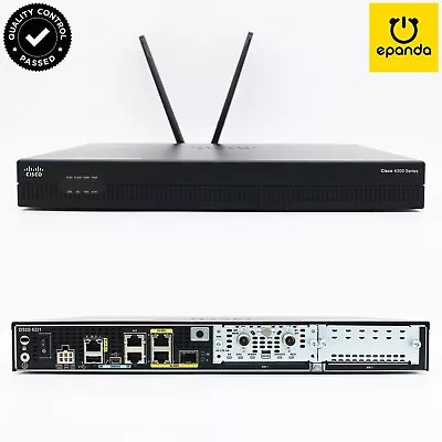 Cisco ISR4321-AX/K9 with NIM-4G-LTE-GA Module, Permanent License: IPBase App Sec - Image 1 of 4