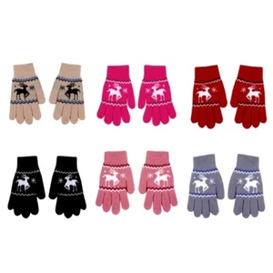 Deer Gloves Soft & Comfortable Warm Gloves for Boys & Girls 5-9 Years Old - Zdjęcie 1 z 14