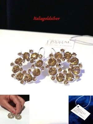 Orecchini Donna R. Argento SWAROVSKI ELEMENTS ORIGINALI Ragazza Sposa Cristalli - Immagine 1 di 4