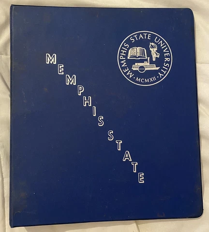 Vintage 80s MSU Memphis State University Tigers 3-Ring College School Binder Cover