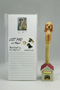 COCKER SPANIEL~  BUFF  MAGNETIC LIST  PAD & PEN SET WITH REFRIGERATOR MAGNET - Picture 1 of 9
