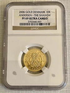 Denmark 2006 Andersen - The Shadow 10 Kroner Gold NGC PF69 ULTRA CAMEO SKU#5621 - Picture 1 of 2
