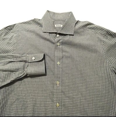 Camisa con botones Kiton LS para hombre talla 17,5/44 roja y gris a cuadros moderna Italia usada en excelente estado Foto 1 de 4