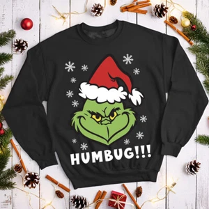 Grinch Humbug Christmas Jumper Funny Ugly Mens and Womens Sweatshirts #MC - Picture 1 of 29