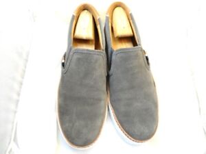 Allen Edmonds Men's Shoes "Alpha" Suede Slip-on Sneakers Magnet Grey 8 D  (33c)