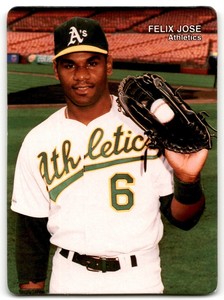 1990 MOTHER'S COOKIES OAKLAND ATHLETICS FELIX JOSE OAKLAND ATHLETICS #14