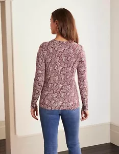 BODEN Eldon Cotton Jumper Maroon, Zebra Wave SIZE S K0308 BRAND NEW SAMPLE T15 - Picture 1 of 2