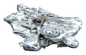 Pepita de plata fundida 39,29 gramos 1,38 onzas 1 7/10 x 1 1/4 x 1/2 pulgadas EBS1373K - Imagen 1 de 2
