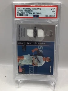2003 Netpro Intl Match Worn Apparel #1D Andy Roddick PSA 7 - Picture 1 of 2