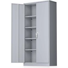 Metal Storage Cabinet Locking Doors Cupboard Closet Pantry Kitchen Office Garage