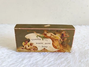 1930s Vintage Vinolia White Rose Soap Advertising Cardboard Box England CB650 - Picture 1 of 8