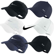 Nike Mens Swoosh Metal Sports Cap Baseball Golf Adjustbale Hat Black White Navy