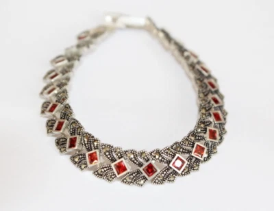 Armenian Spirit Bracelet Marcasite Sterling silver 925 Luxury Burnt orange NEW - Image 1 of 4