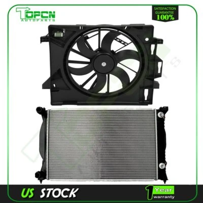 Radiator and Cooling Fan Assembly For 2008 2009-2016 Chrysler Town & Country Foto 1 de 4