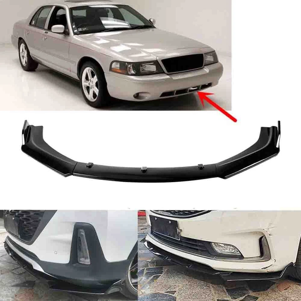 For Mercury Marauder 2003-2004 Grossy Black Front Bumper Lip Splitter Spoiler Foto 1 de 4