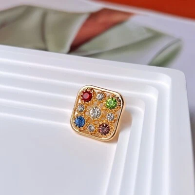 20x Glitter Crystal Rhinestone Buttons Square Metal Button for Sewing DIY Shirt - Image 1 of 4