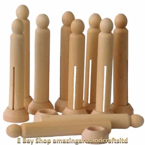 Paquete de 10 clavijas de madera para Dolly con soportes - Imagen 1 de 1