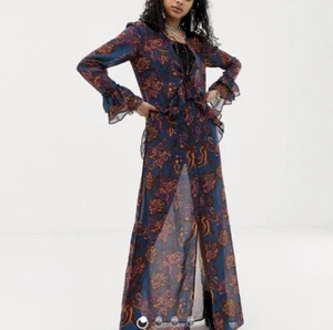 Sacred Hawk @ ASOS Paisley Boho Sheer Maxi Dress Size Small - Picture 1 of 4